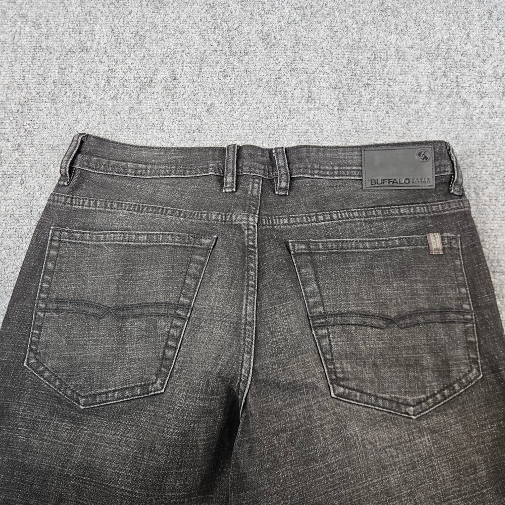Buffalo David Bitton Jackson Straight Stretch Jeans Mens 32x32 Faded Black Denim - Picture 9 of 11